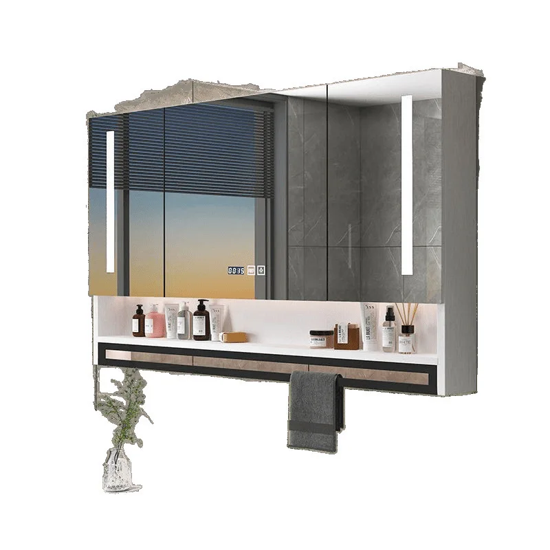 Solid wood smart mirror cabinet bathroom separate wall-mounted toilet