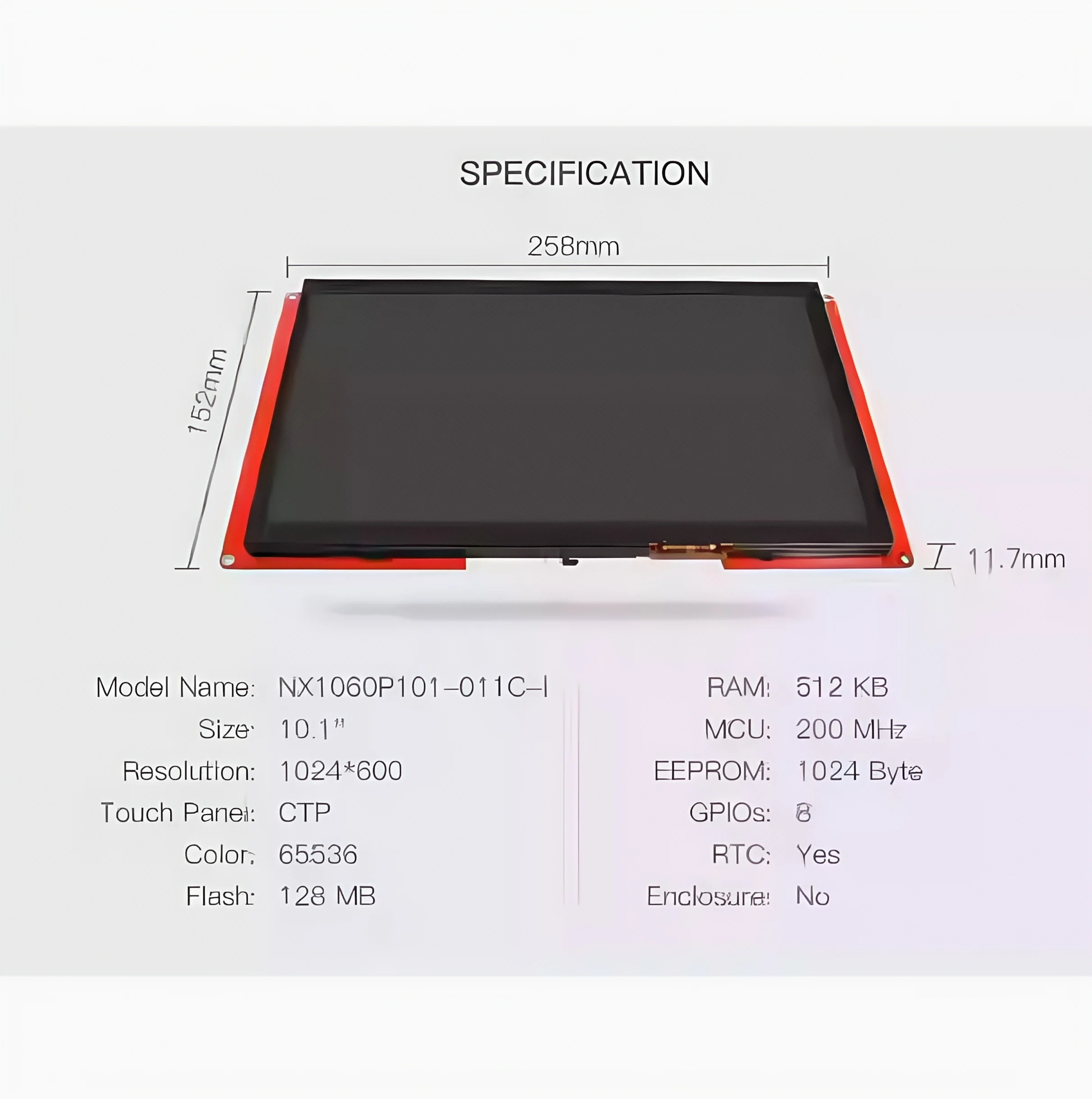 Nextion NX1060P101-011R-I NX1060P101-011C-I IPS HMI بالسعة شاشة تعمل باللمس مقاوم شاشة تعمل باللمس