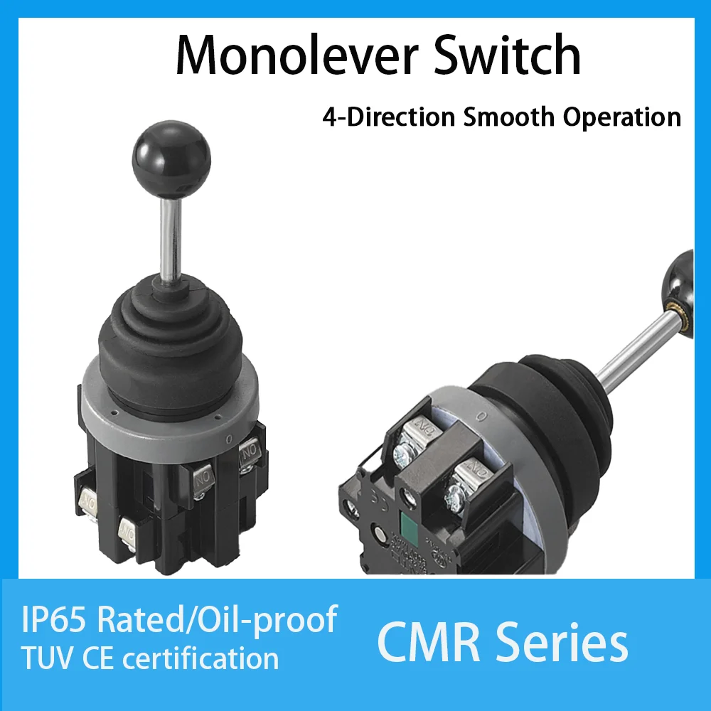 CNTD 30mm Monolever Cross Switch 10A 440V 2/4-Way Spring Return Latching Joystick Switch for Industrial Crane Conveyor Machine T