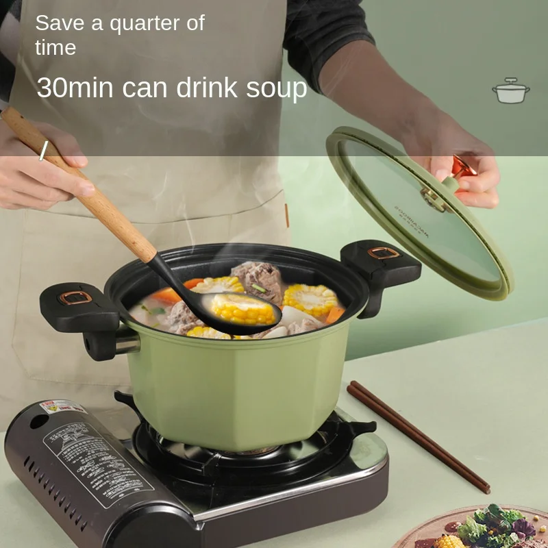 Maifanshi Micro Pressure Cooker, Household Steamer, Boiling Pot, Soup Pot, Gas Magnetic Stove, Octagonal Non Stick Pot