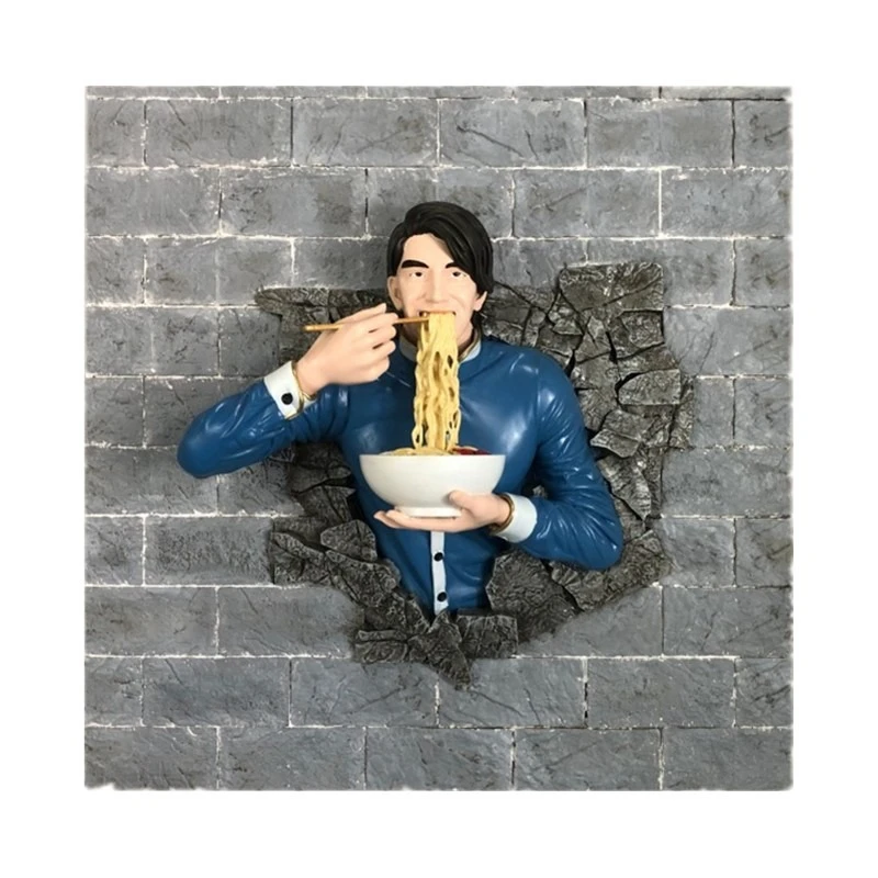 Retro 3D three-dimensional wall decoration, barbecue hot pot restaurant, beef noodle shop door wall decoration