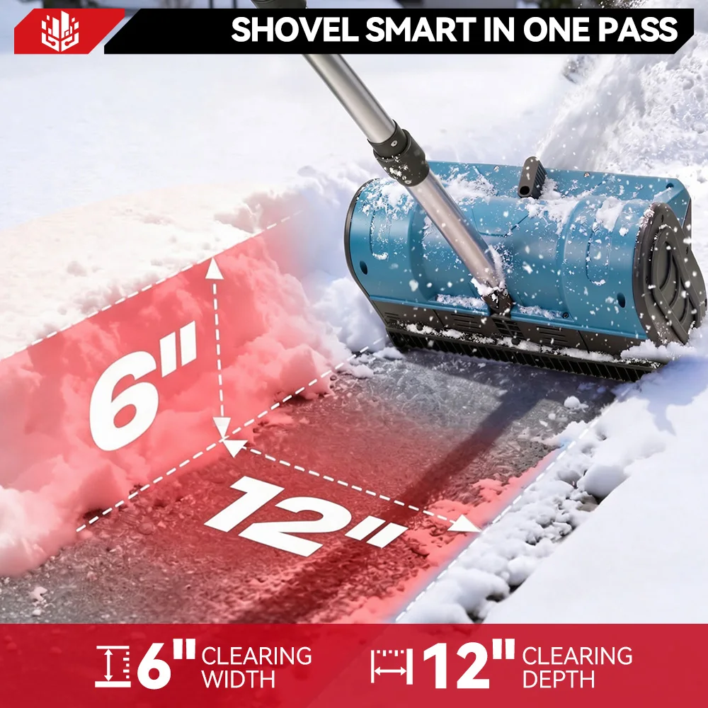 ONEVAN 3000W 300mm Brushless Electric Snow Plow Cordless Snow Sweeper Shovel Clean Street Courtyard For Makita 18V Battery Pin