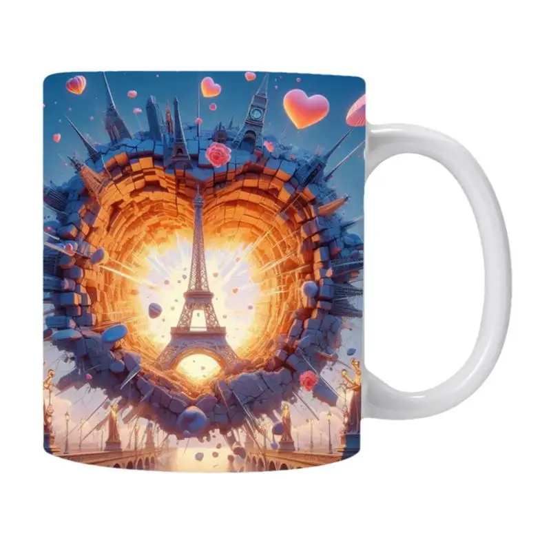 Paris Tower Coffee Mug Funny Coffee Cup 3D Ceramic Mug For Serving Coffee Milk Tea Or Beverage Paris Tower Pattern