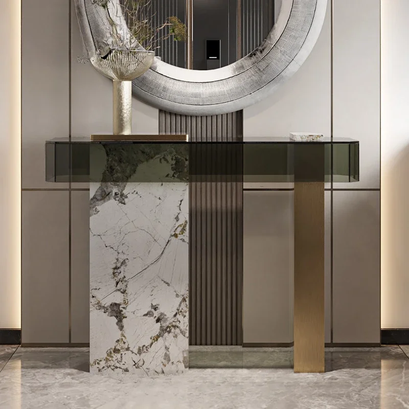 Postmodern light luxury marble entrance platform