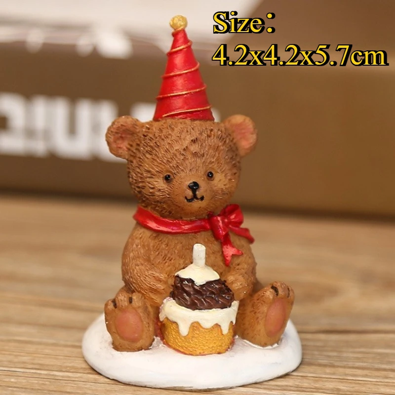 Unique Resin Craft Micro Landscape Santa Claus Christmas Deer Ornaments Figurine Creative Christmas Gifts Table Home Decorations