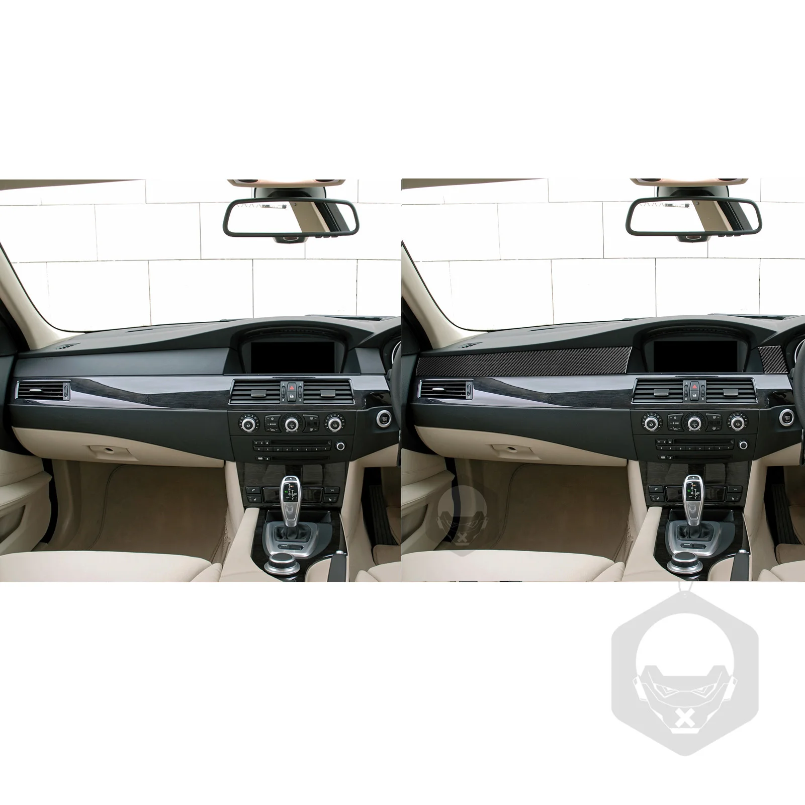 For BMW 5 Series E60 2004 2005 2006 2007 Carbon Fiber dashboard panel Car Interiors trim Accessories decorative stickers view 5