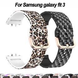 Printed Pattern Band for Samsung Galaxy Fit 3 Strap Rubber Bracelet Correa Floral Silicone SportBand Samsung Galaxy Fit3 Band