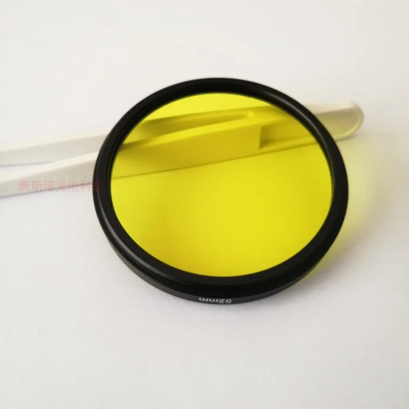 1PCS 24-82mm Lens JB490 Yellow Optical Glass 490nm Cut-off Infrared Transmitting Filter Lenses