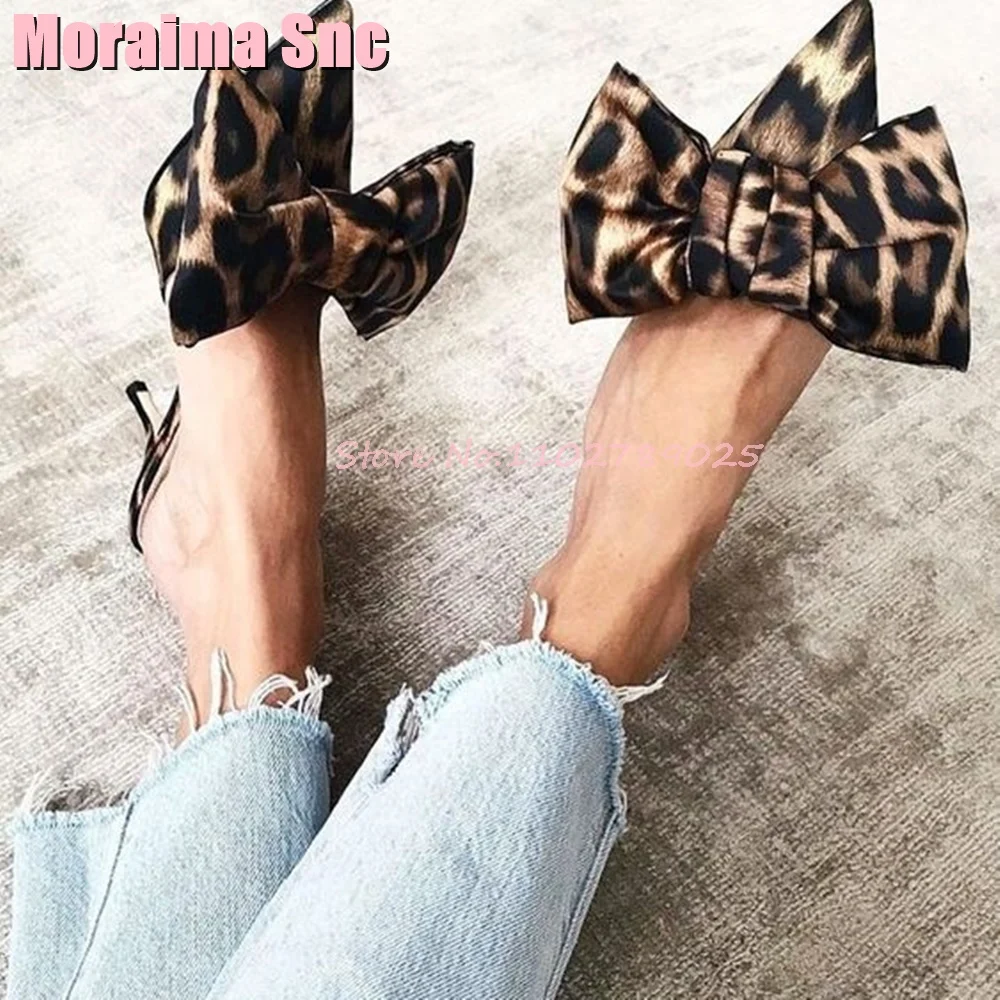 Satin Butterfly-knot Mules Stiletto High Heel Pointed Toe White Solid Sexy Elegant Fashion Women Shoes Slippers Summer 2024 New