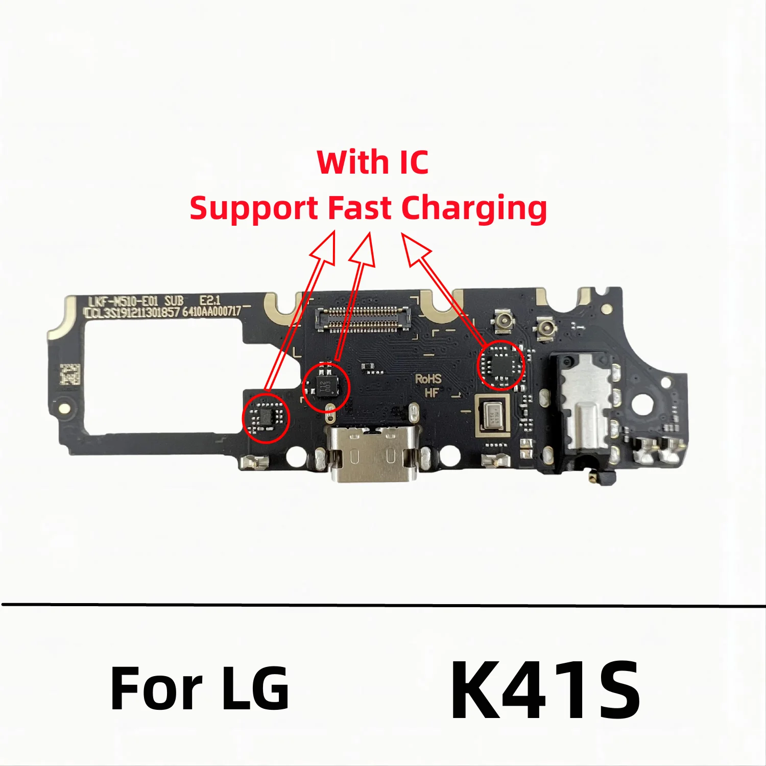 Carte de connecteur de chargeur USB S6, port de charge, câble flexible pour LG K8 Plus K22 KRivière S K42 K51 K50S Klacaked S K52 K61 Microphone Tech