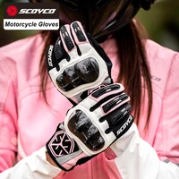 SCOYCO Guantes de Moto para hombre y mujer, Guantes de verano transpirables anticaída, Guantes para montar en Motocross, Guantes impermeables para Moto con pantalla táctil