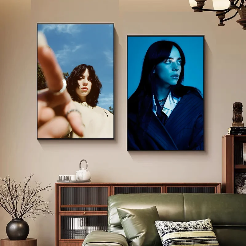 Famous Singer B-Billies Trendy Star Portrait Canvas Poster Wall Art Bedroom Music Themed Cafes Studio Bar Decor Unframed