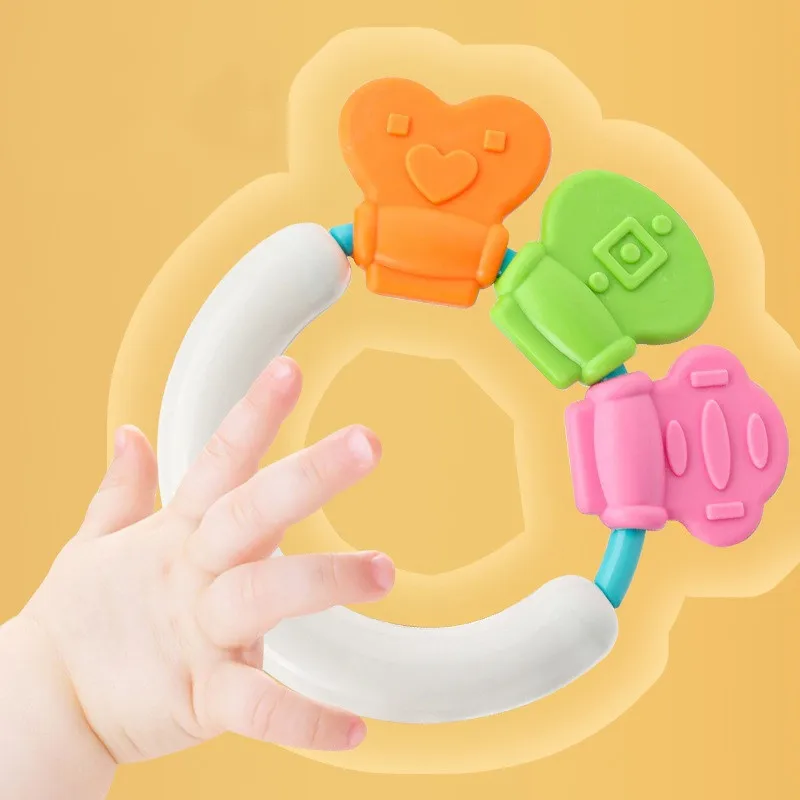 Hochet à main coloré pour bébé de 0 à 1 ans, 7 pièces, jouet sensoriel pour nouveau-né, poignée de développement pour bébé, jouets sensoriels avec anneau de dentition