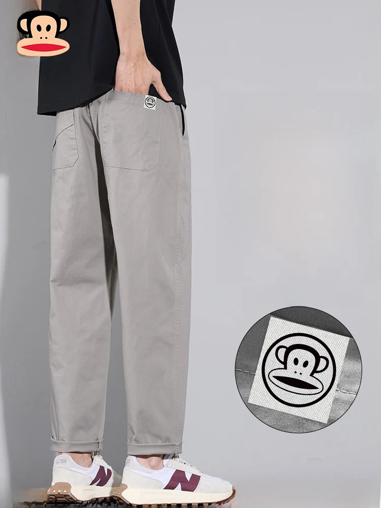 

Мужские брюки Paul Frank свободного прямого кроя, осенняя новинка, американский тренд, спортивные повседневные брюки из дышащего тонкого хлопка.