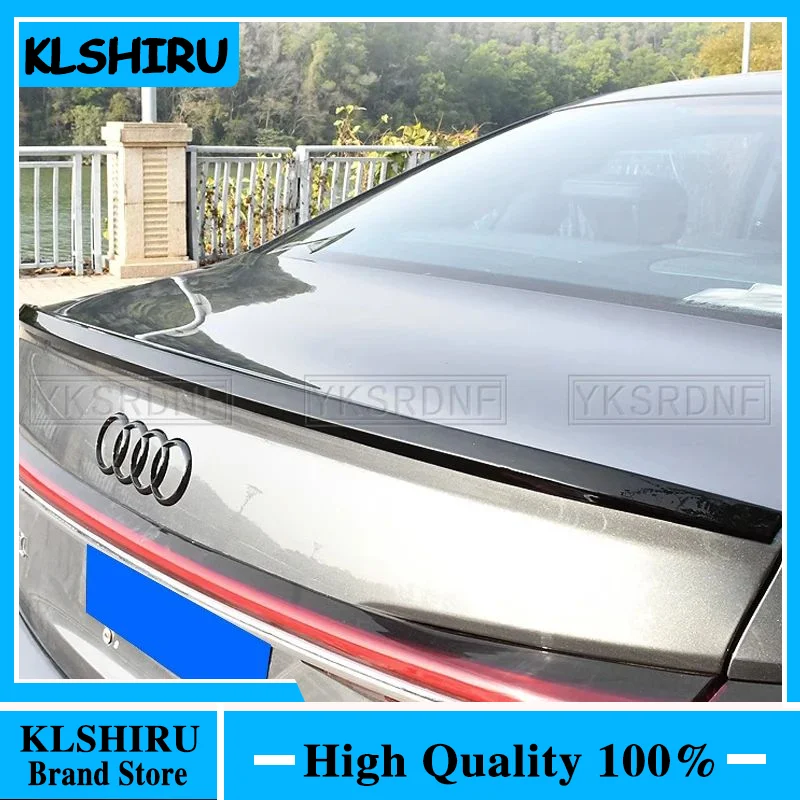 2019 2020 2021 2022 to up For Audi A6 C8 spoiler High Quality ABS Trunk Lip Wings Tail Spoiler By Glossy Black Carbon Fiber