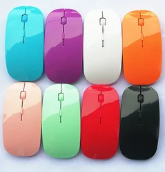 Mouse de computador sem fio super fino, 1600 DPI, USB Optical, Receptor 2.4G, Adequado para PC, Laptop