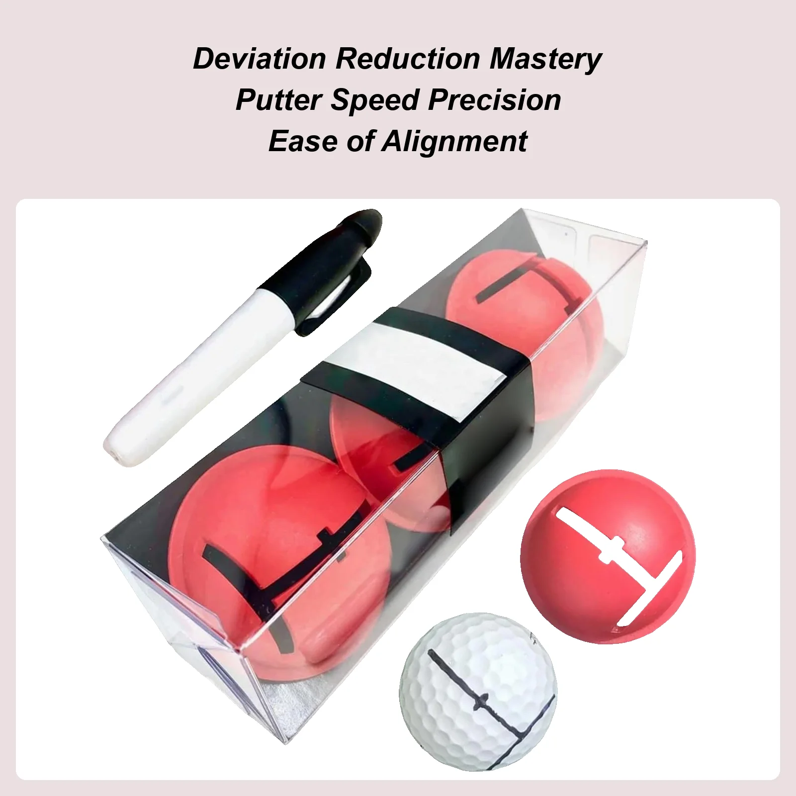 

Golf Ball Line Marker Tool, Putting Alignment Stencil for Identification, Practice Training Aid for for Men, Ideal Golf Gift