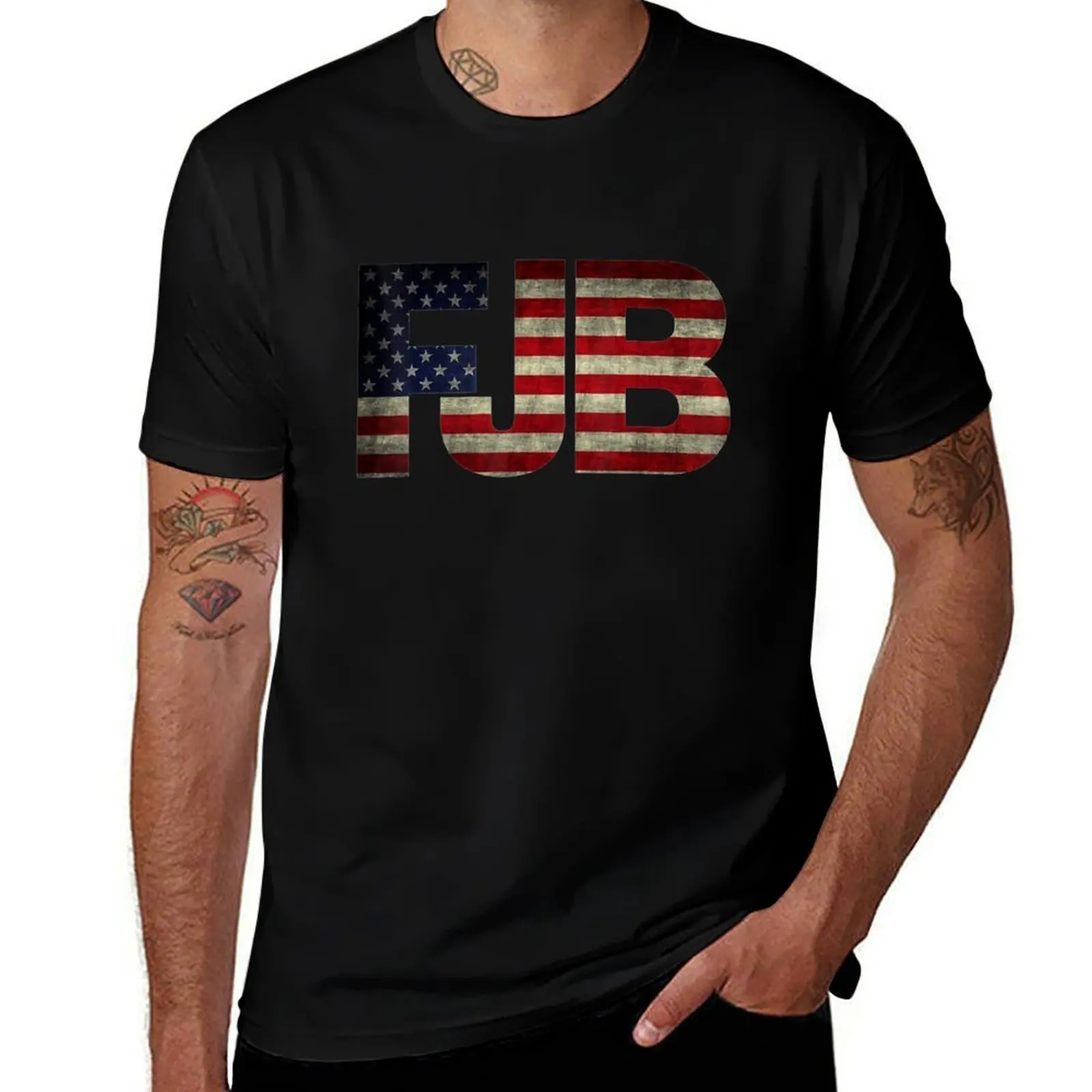 FJB Pro America F.Biden FJB T-Shirt Basic Plain Short Sleeve Crew Neck Tee T-Shirt