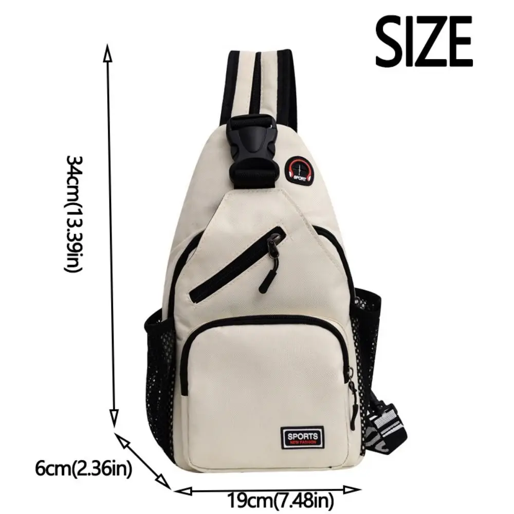 Sports Rucksack Oxford Shoulder Bag Adjustable Strap Multi-Functional Chest Bag Large Capacity Lightweight Messenger Bag Hiking