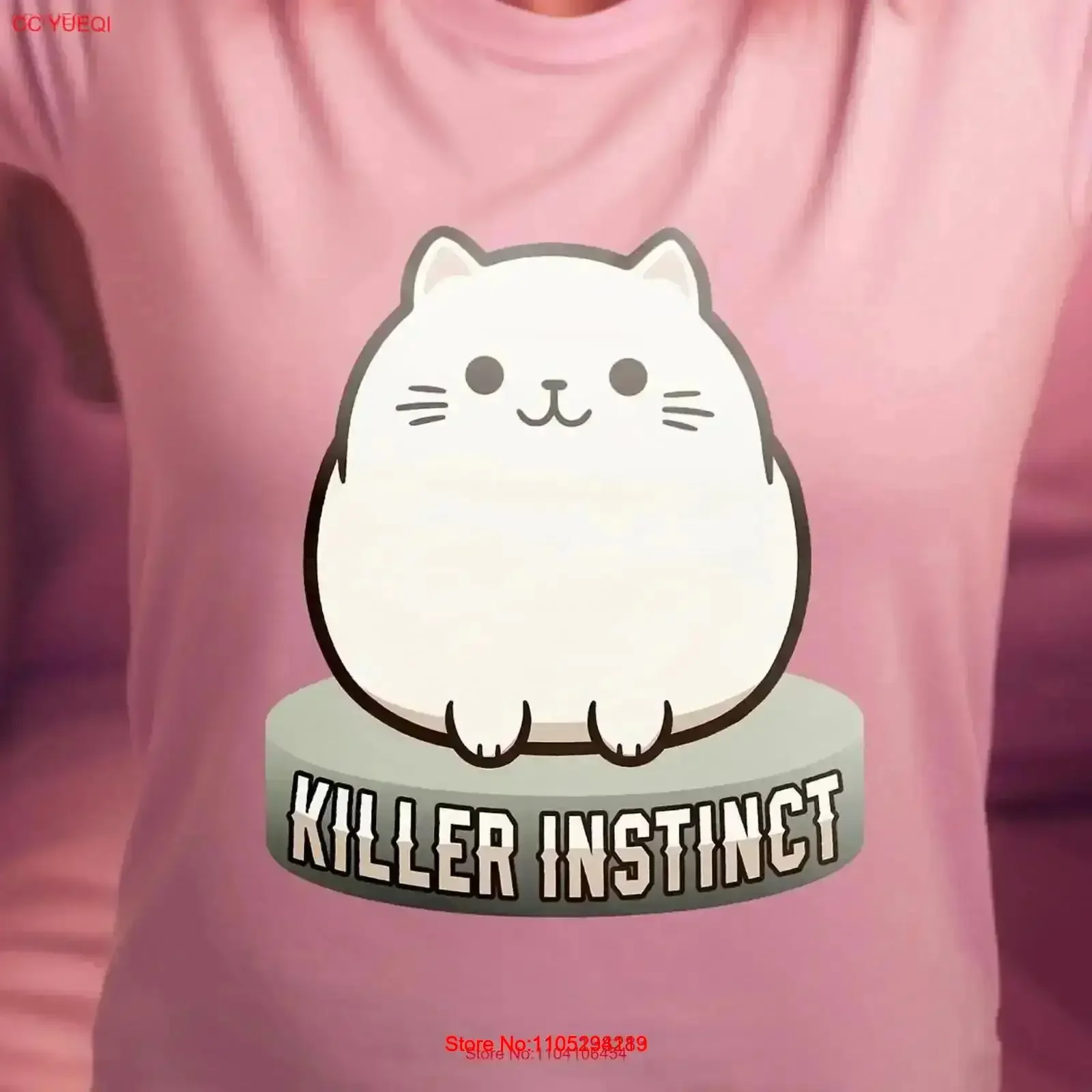 Fat Cat T Shirt Funny Mom Lover Cute Killer Instinct Crewneck for vintage Washed designer clothes Stretched Breathable  Soft