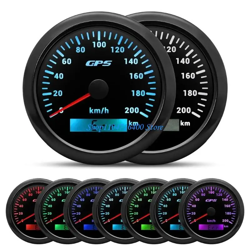 

y1gd Speed Gauge 200km/h Marine Speedometer Waterproof ABS Plastic Suitable For Boats Car Motorcycles Data Recording Function