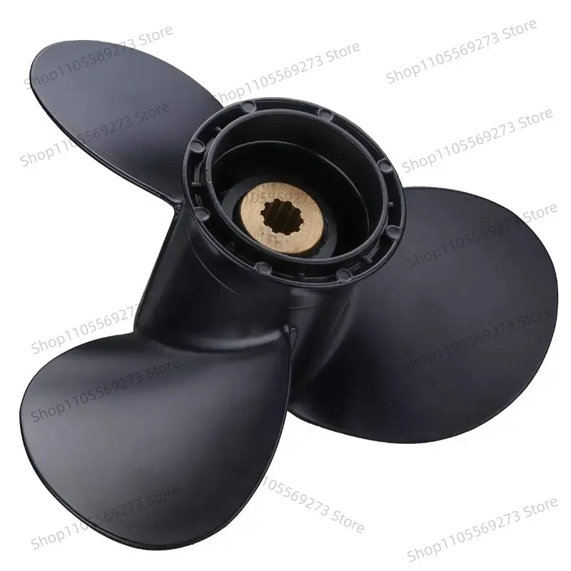 Black 10 Spline Tooth Aluminium Alloy Outboard Propeller 58100-93743-019 For Suzuki 9.9-15HP 9 1/4 x 11 Marine Boat Prop