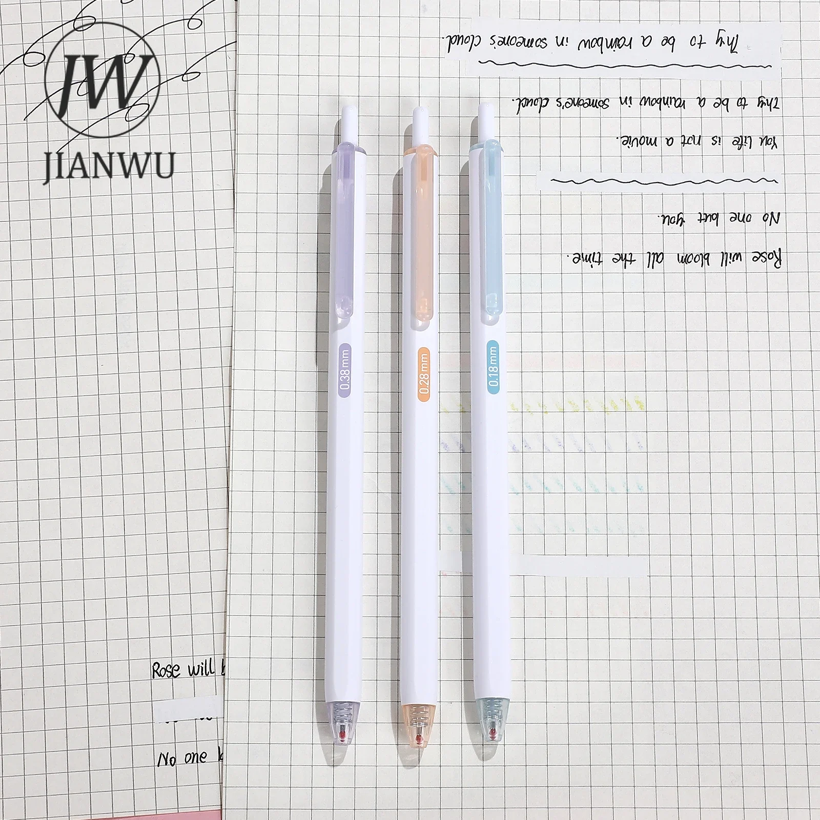 Imagem -05 - Jianwu-ultra-fine Press Gel Pen Grupo Preto Secagem Rápida Escrever Suavemente Criativo Faça Você Mesmo Suprimentos para Estudantes Papelaria 12 Pcs Set