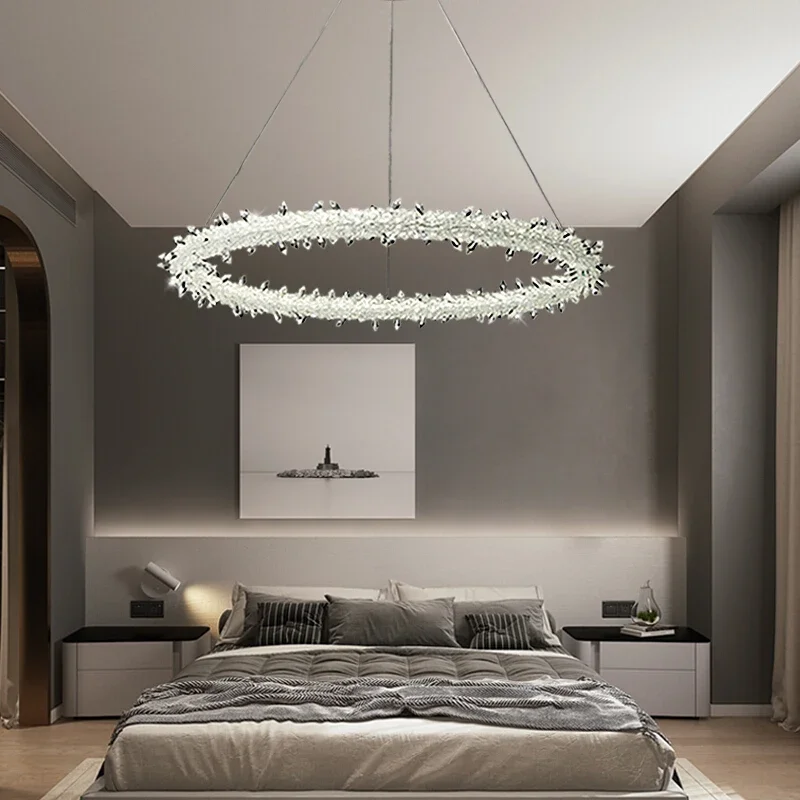 นอร์ดิกไฟ LED เพดาน LED สําหรับห้องรับประทานอาหารห้องนั่งเล่นโคมไฟคริสตัลสร้างสรรค์ Hanglamp LOFT lampara