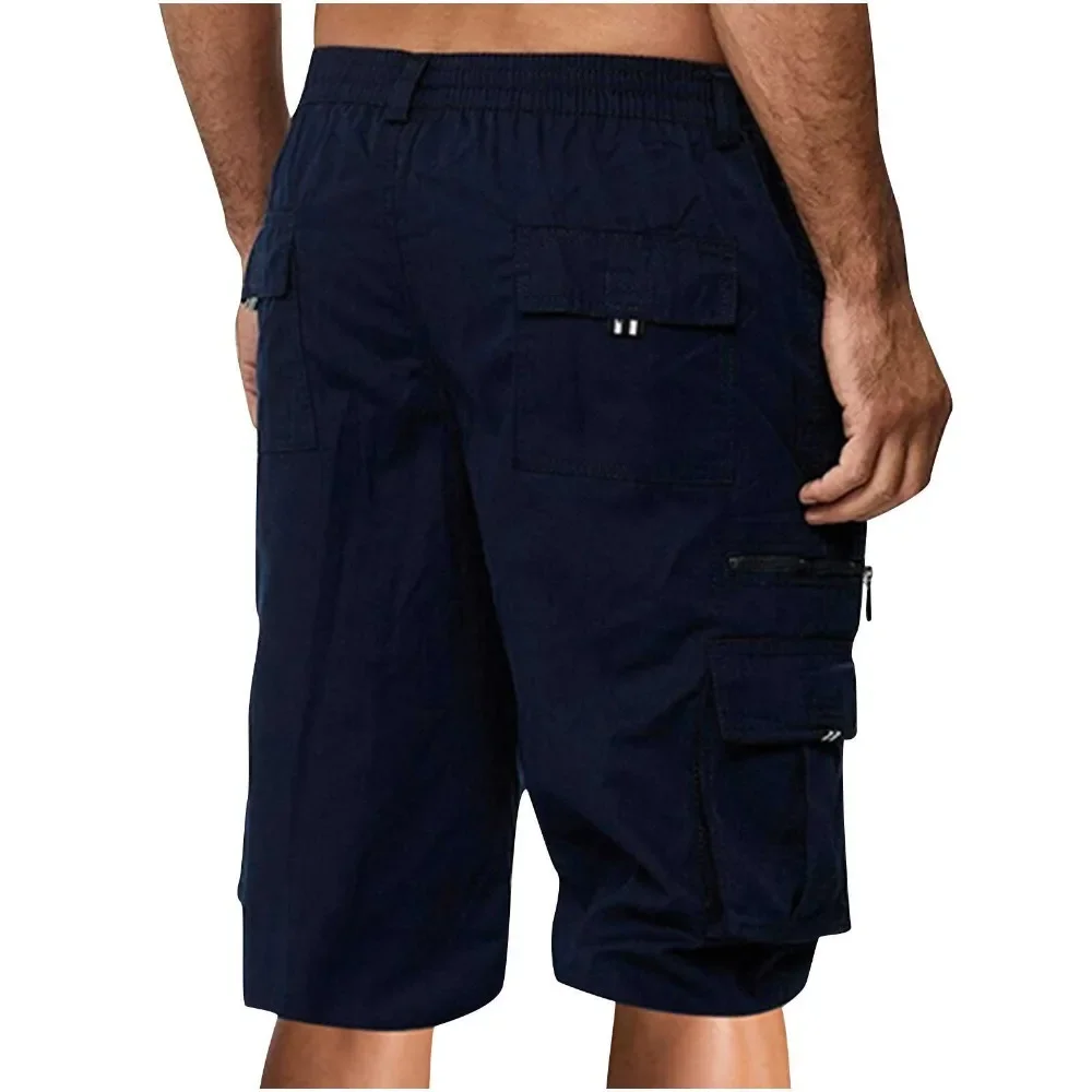 2026Cross-border men's sports and leisure multi-pocket tooling men's loose outdoor casual pants five-point pants CX05