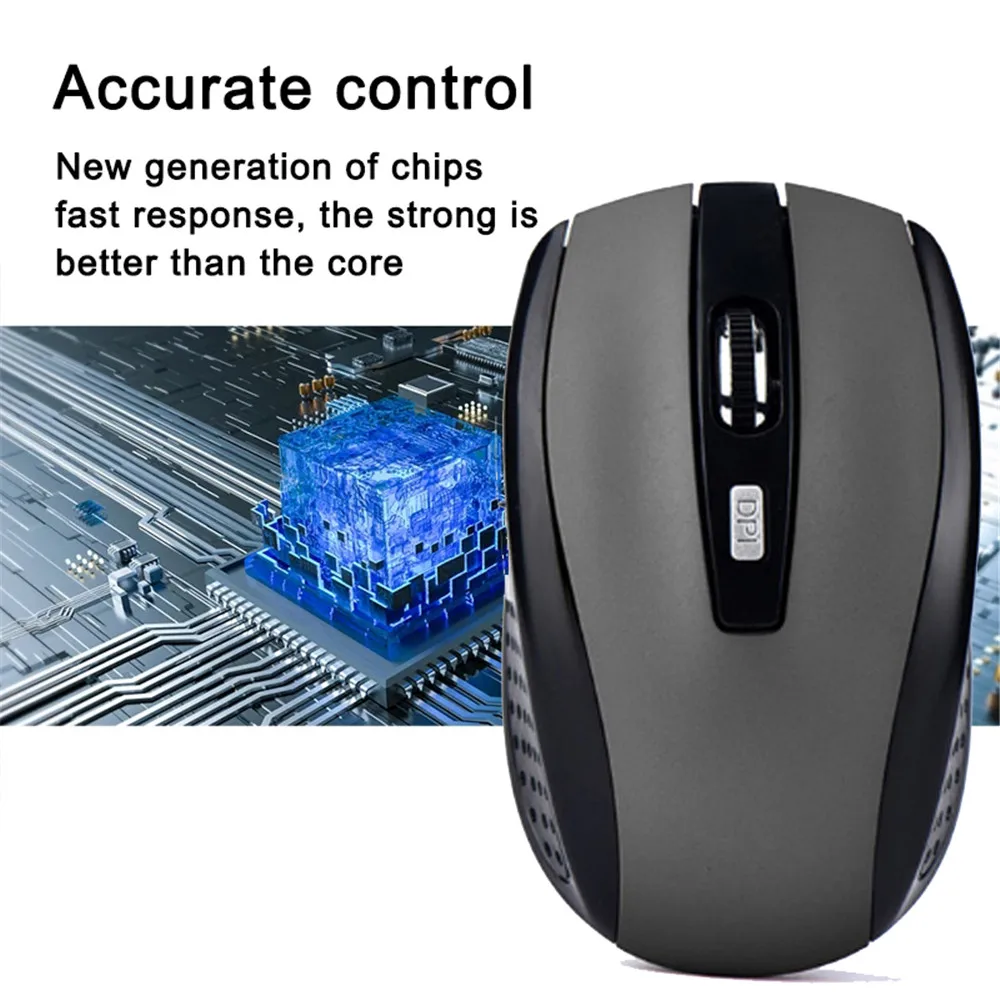 2.4G Wireless Mouse 2.4Ghz Gaming Mouse 6D Optical Wireless Mouse Slim Mini Noiseless Mice  DPI1600 for Macbook PC Laptop