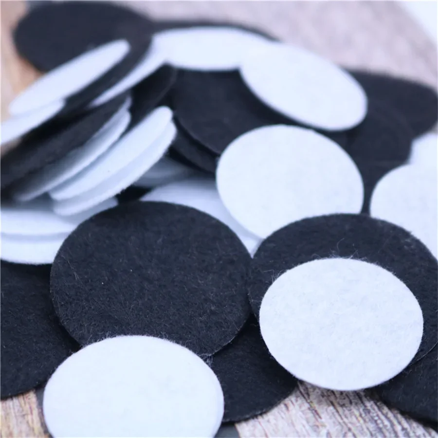 100pcs Diam 3 Cm Round Felt Pads Accessory Patches Petals for Appliqued Scrapbook Materials DIY Flower Hat Handbag Cloth Craft