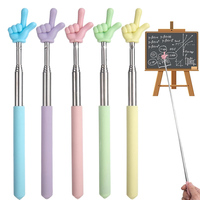 1-40PCS Retractable Teacher Indicators for Children Reading Finger Teaching Pointer Stick for Children Class Whiteboard Pointer