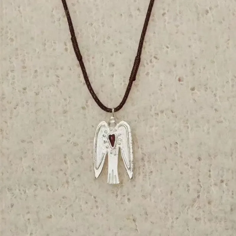 New bird wind chime collarbone chain, multi-style stackable necklace, simple niche design heart lock key neck chain