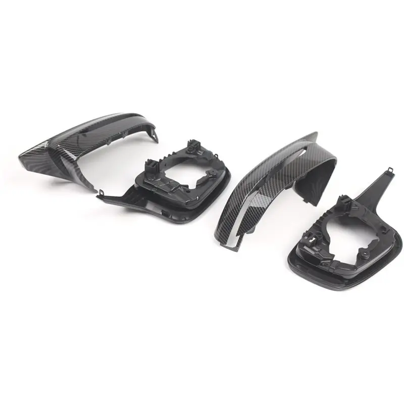 A95E-For BMW 3 Series G80 M3 2020-24 4Pcs Rearview Mirror Cover+ Support Ring Exterior Side Mirror Housing 51168075063