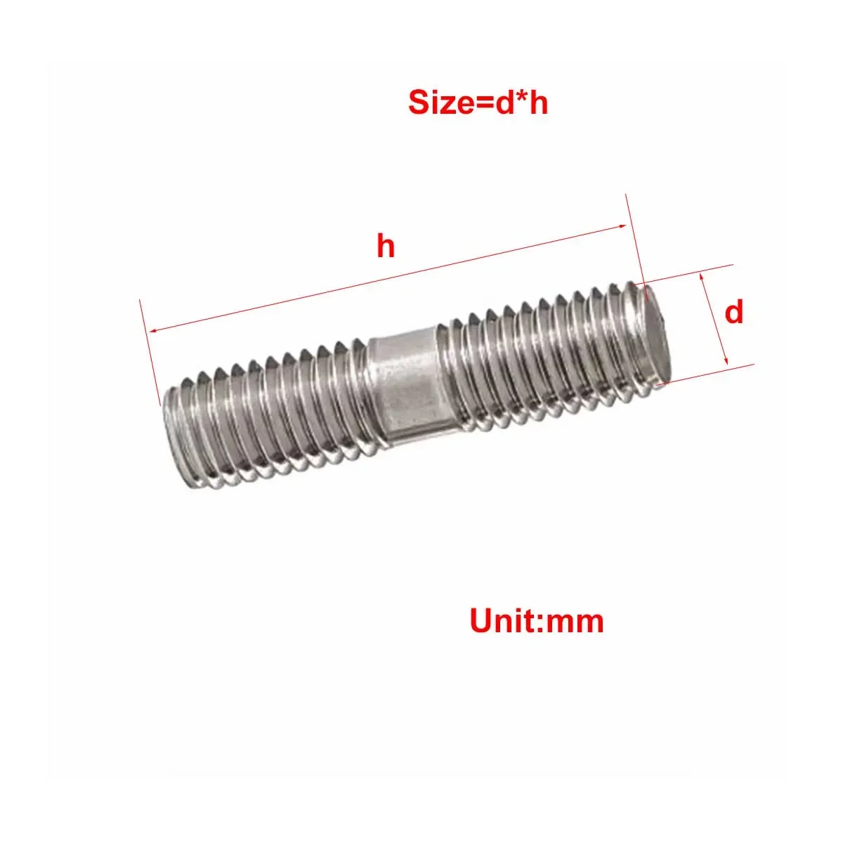 304 Stainless Steel Double Head Bolt/Extended Screw M3M4M5M6M8