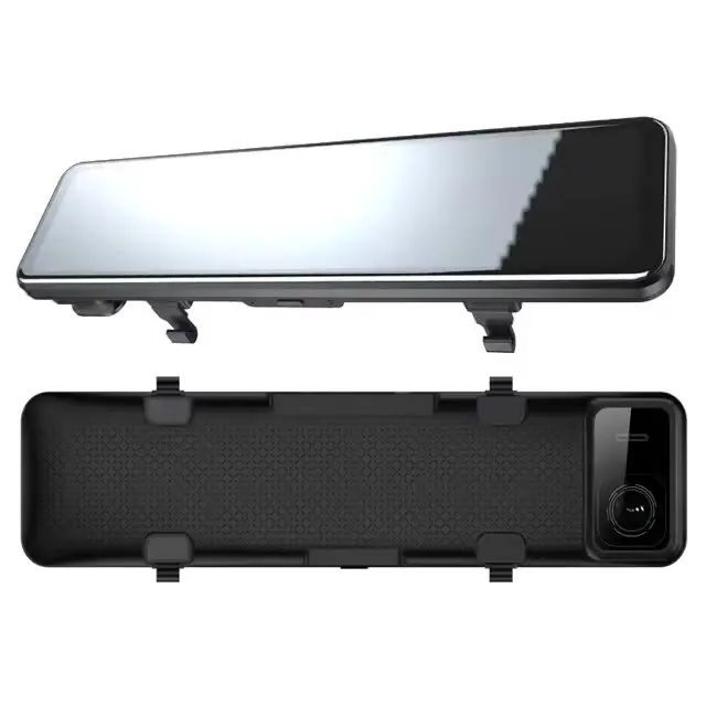 12 بوصة 4k الأمامي والخلفي جهاز تسجيل فيديو رقمي للسيارات شاشة تعمل باللمس داش كام مرآة 2 قناة واي فاي نظام تحديد المواقع داشكام عدسة مزدوجة الذكية 4k مرآة داش كام