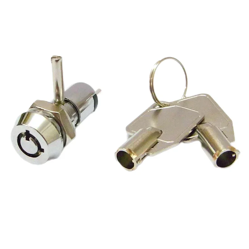 High Quality 4 Pins 12MM Brass Key Switch Lock with cam mini Dual Functioned Electronic Switch cam Lock for Car-DVD  1pc