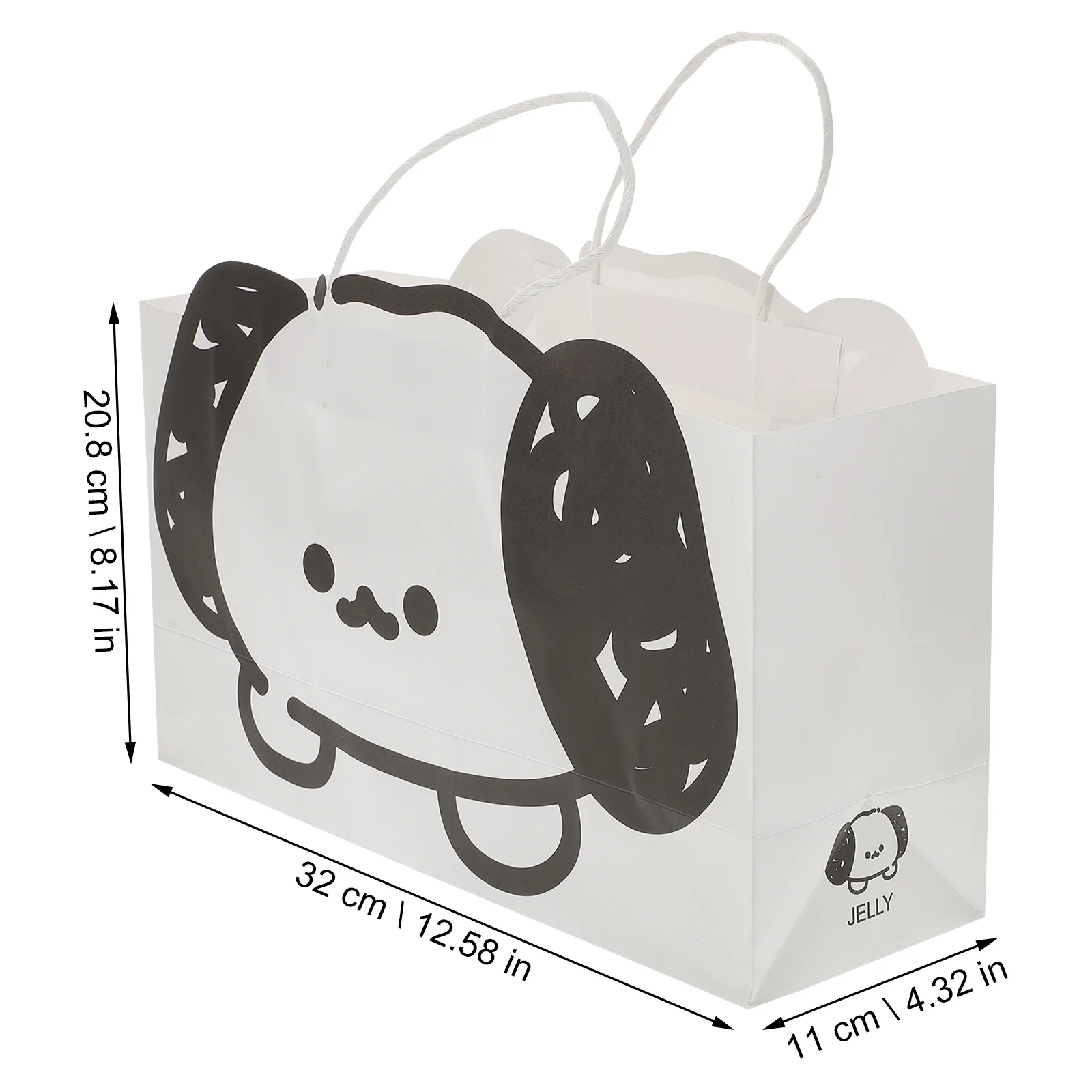 6 Pcs Gift Bag Bags Bulk Wedding Party Dog Printed Goodies Cute White Kraft Paper Medium Size for Small Business