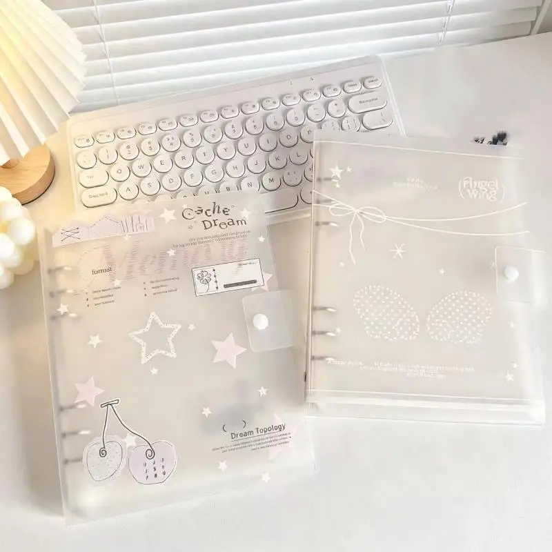 1/10Pcs Loose-Leaf Binder Organization Ins Style Ring Binder Notebook Scrub PP Inner Core Cover Note Book Journal Planner Office