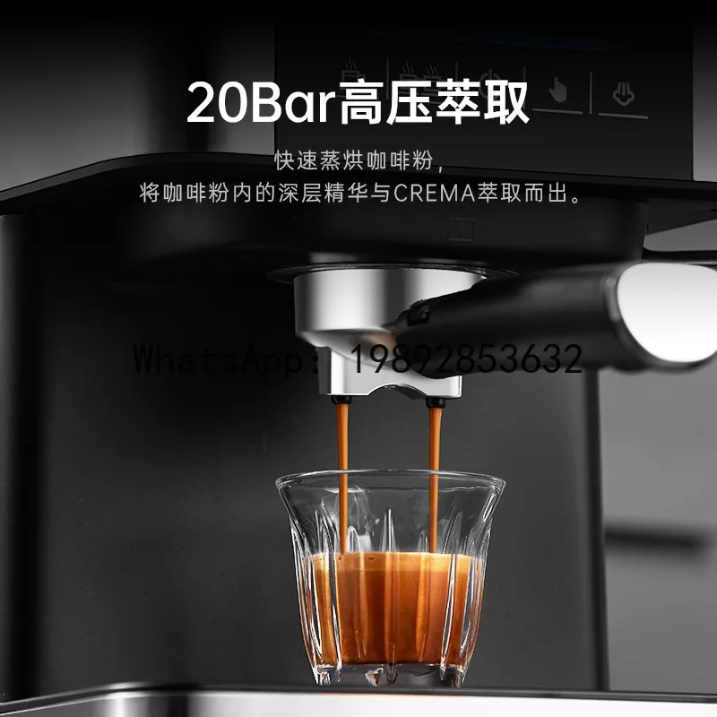 Italian coffee machine - home use, compact, semi-automatic, high-pressure steam, milk frother