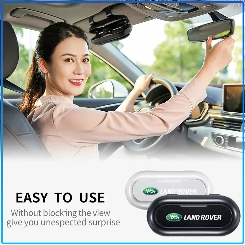 

Car Glasses Case Holder Sun Visor Sunglasses Box Emblem For Land Rover Discovery Range Rover Evpque Defender Velar Freelander