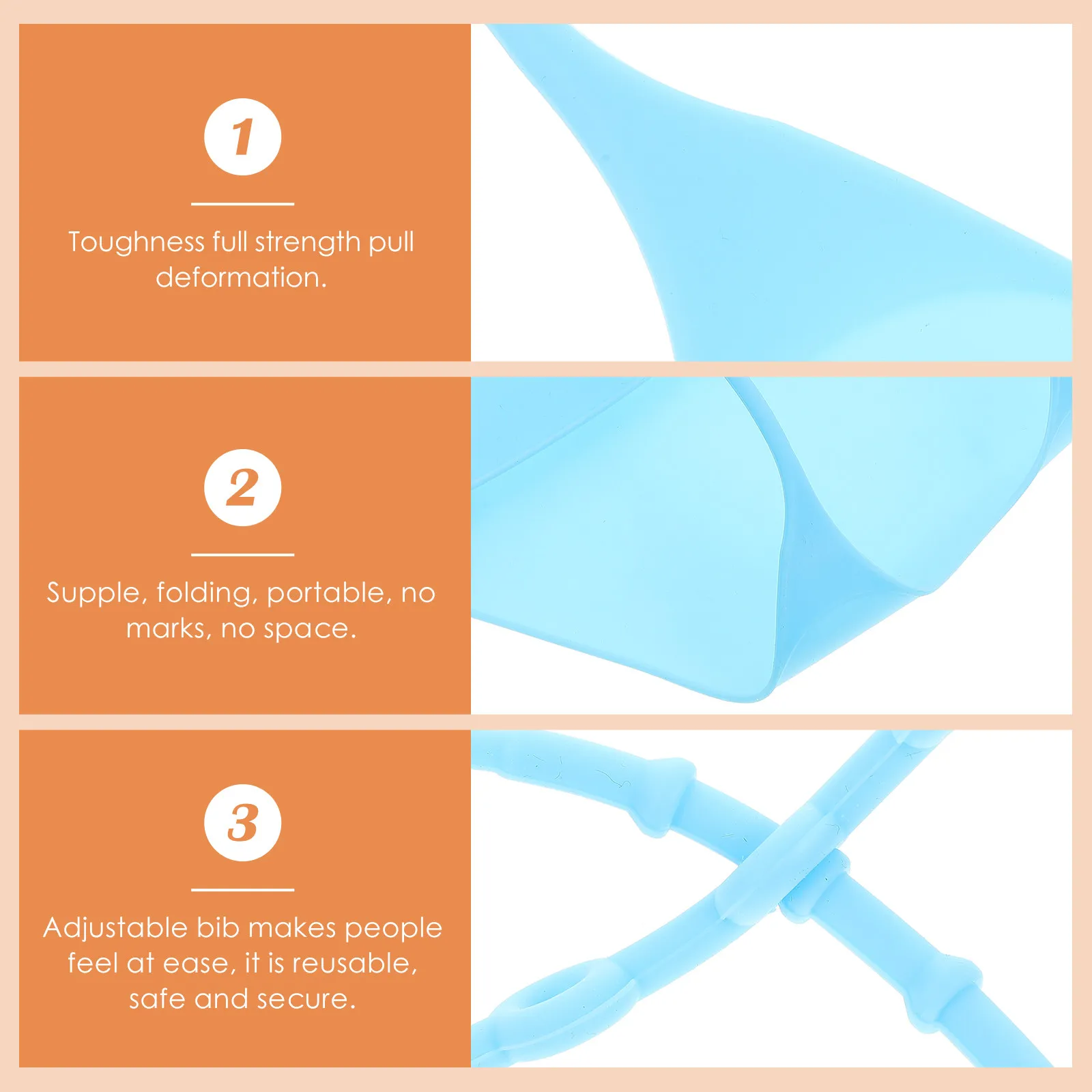 

Household Silicone Adult Bib Waterproof Oil Resistant Reusable Adjustable Breathable Odorless Lightweight for Elderly Bedridden