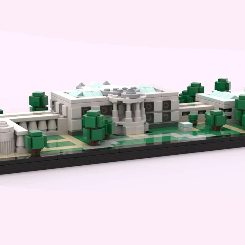 1037 peças série de arquitetura famosa casa branca diorama bloco de construção montagem centro da cidade decoração tijolo presentes para crianças moc- 195975