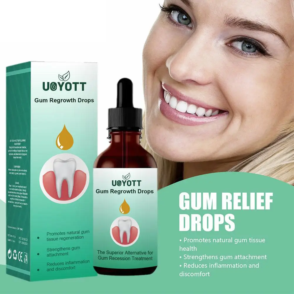 30ml Gum Disease Treatment Gum Regrowth Drops Relieve Mouth Tooth Periodontal Sores Care Clean Oral Treatment Gum Blisters W7l4