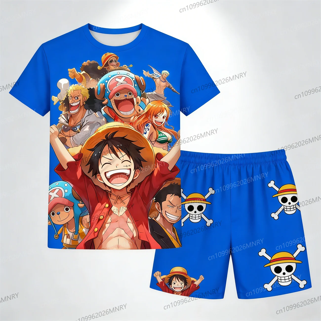 

3D Print Japanese Anime One Piece 2 piece set men's summer tracksuit men T-shirt set Men's tracksuit Outdoor Sportswear Set