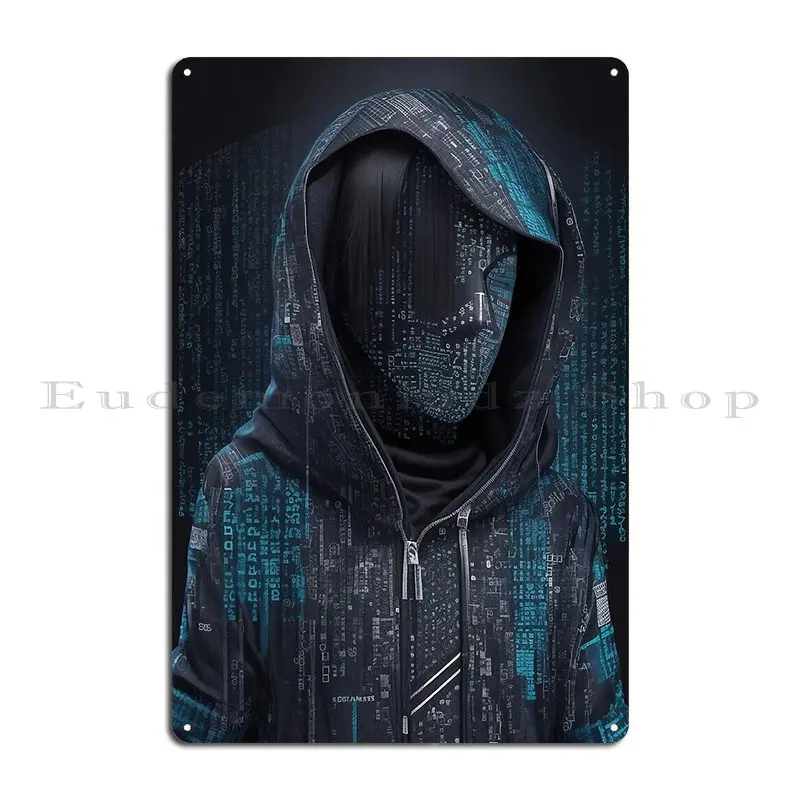 Cyber Boy Hacker Inspired Design Futuristic And Edgy Metal Plaque Classic Funny Printing Create Kitchen Tin Sign Poster