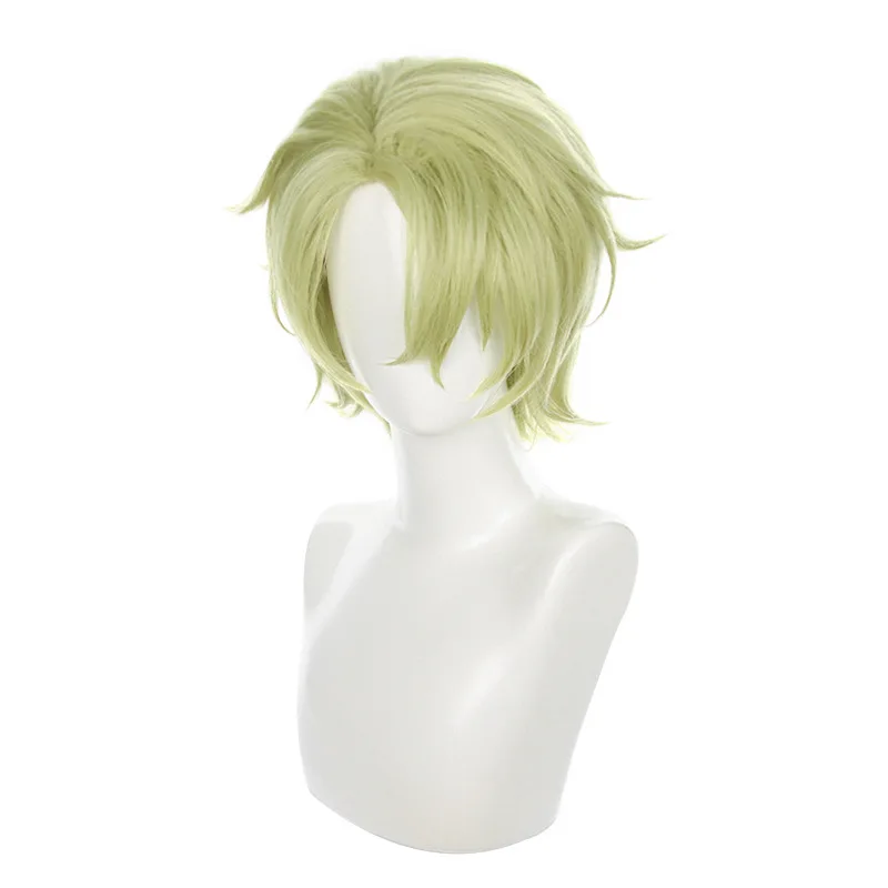 

Game Ensemble Stars Tomoe Hiyori Cosplay Wigs Green Yellow Short Hair Heat Resistant Synthetic Halloween Party Accessories Props