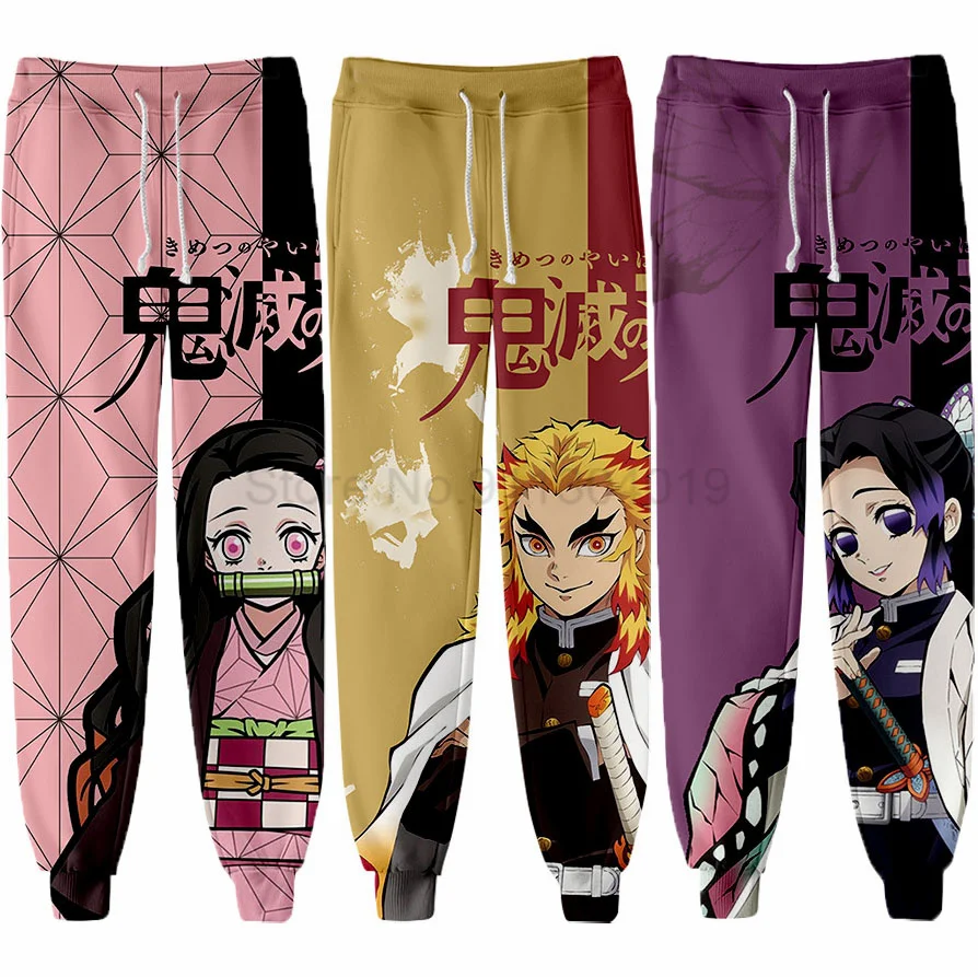 Kimetsu nincs yaiba tomioka giyuu fiúk lányok stv Nadrág Démon Gyilkos sweatpants férfiak Nők Anime Gúnyrajz Alkalmi sportswear nadrágot