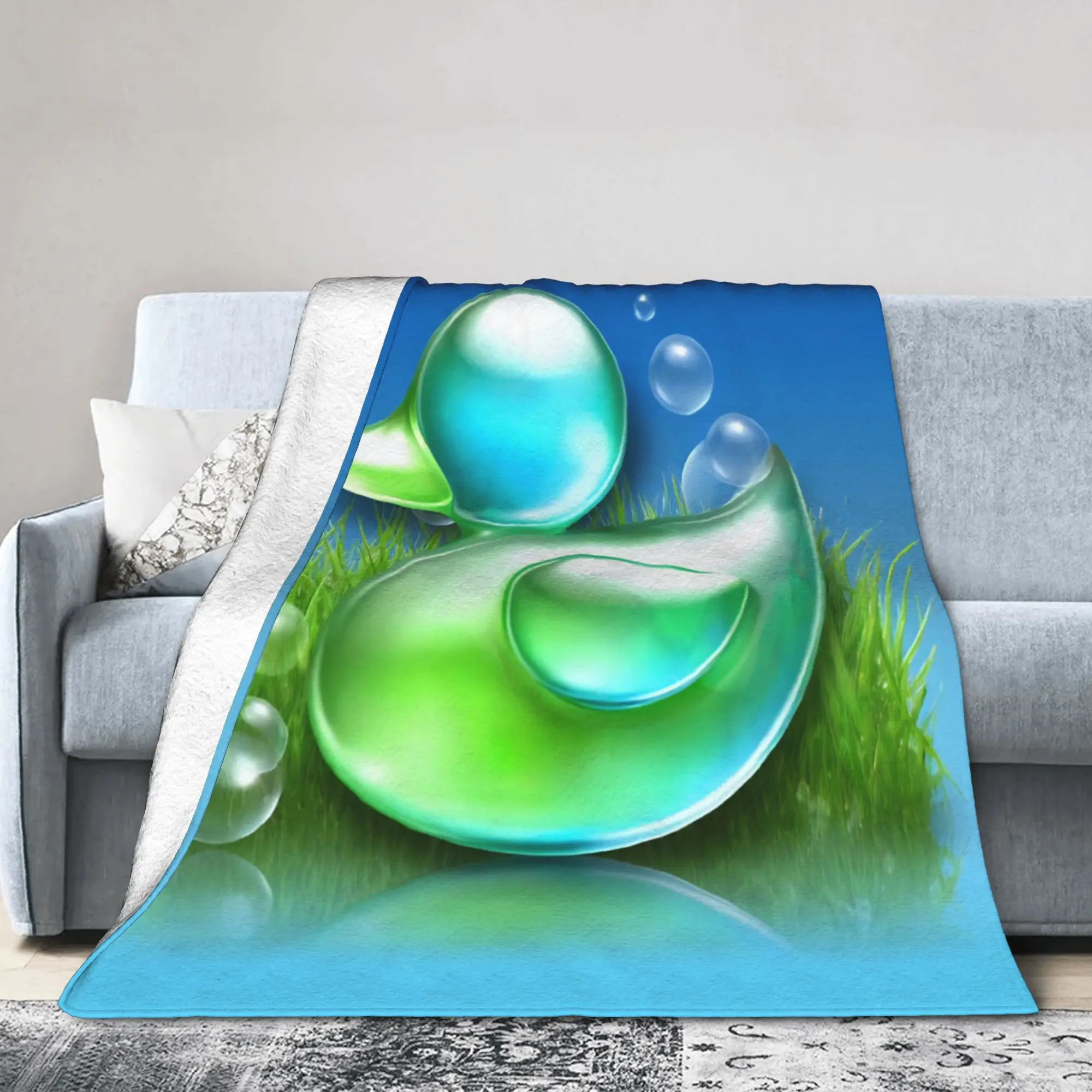 Frutiger Aero Duck Blankets  Fuzzy Novelty Soft Throw Blanket for Home Restaurant Autumn/Winter