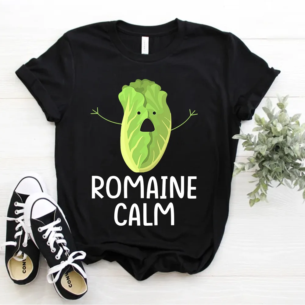 Funny Lettuce Vegetable Gardening Pun Romaine Calm Gardener T-Shirt Size S-5xl